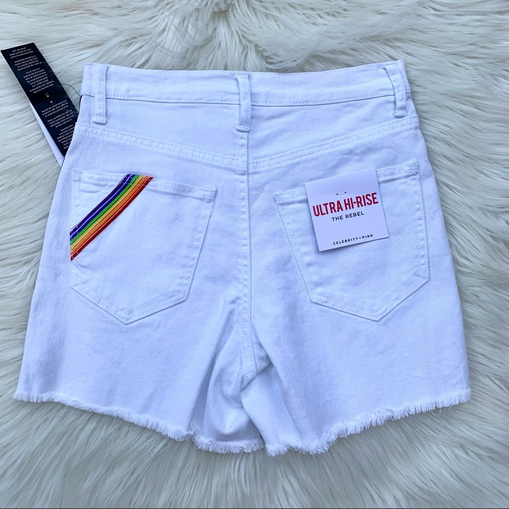 NWT Celebrity Pink Women’s White Ultra Hi-Rise Shorts Size 28 - Picture 6 of 9